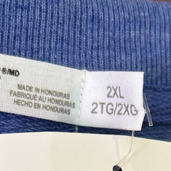 Hanes / NWT/ Men's Originals Midweight Fleece Crewneck Sweatshirt,BLUE/Size 2XL - Picture 5 of 8